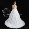 Customized lace women tulle embroidery beading bridal gowns white bridal wedding dress with court train